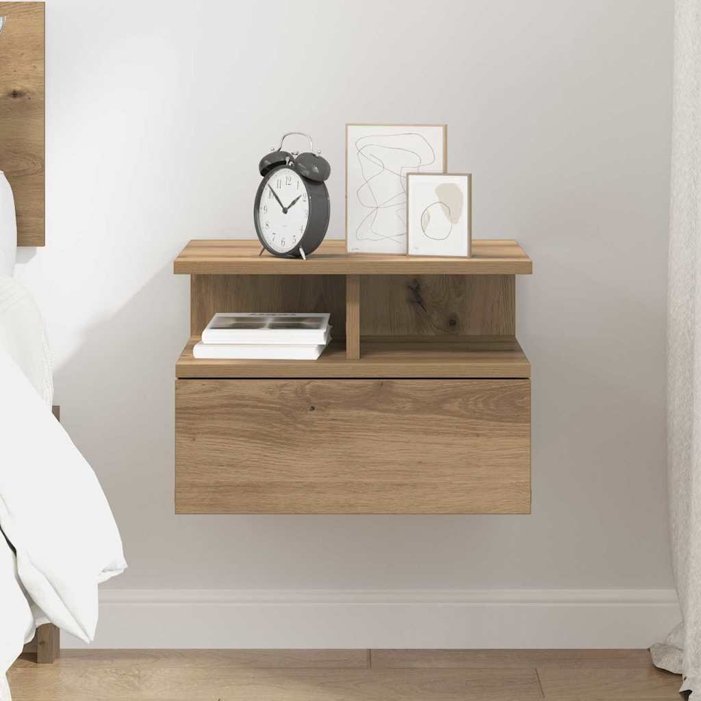 Flytende Nattbord Artisan Eik 40 x 31 x 28 cm Konstruert tre