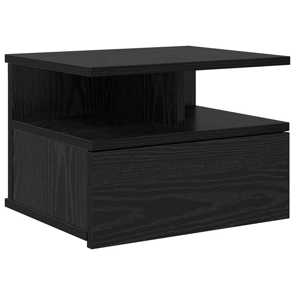 Flytende Nattbord Svart Eik 40 x 31 x 28 cm Konstruert tre