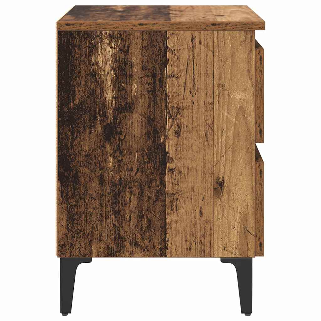 Nattbordskap 2 pcs Gammelt tre 40 x 35 x 50 cm Konstruert tre