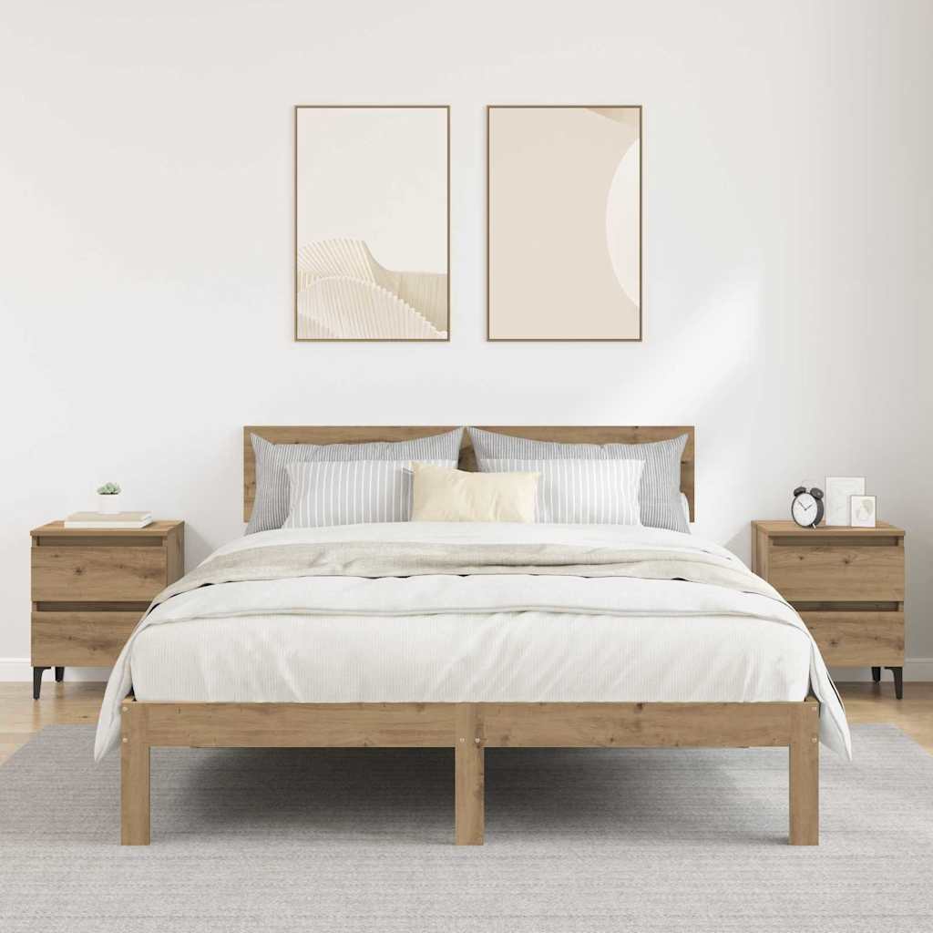 Nattbordskap 2 pcs artisan eik 40 x 35 x 50 cm Konstruert tre