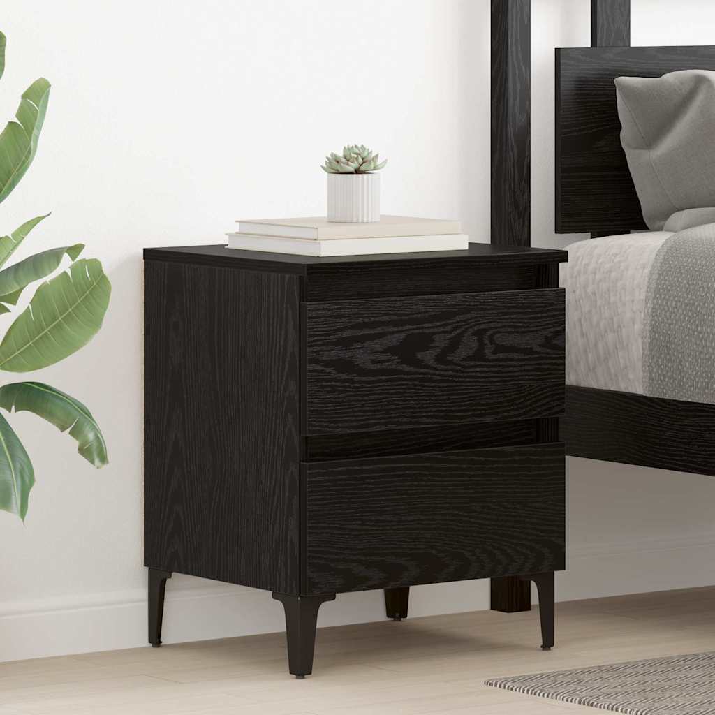 Nattbordskap 2 pcs Svart eik 40 x 35 x 50 cm Konstruert tre