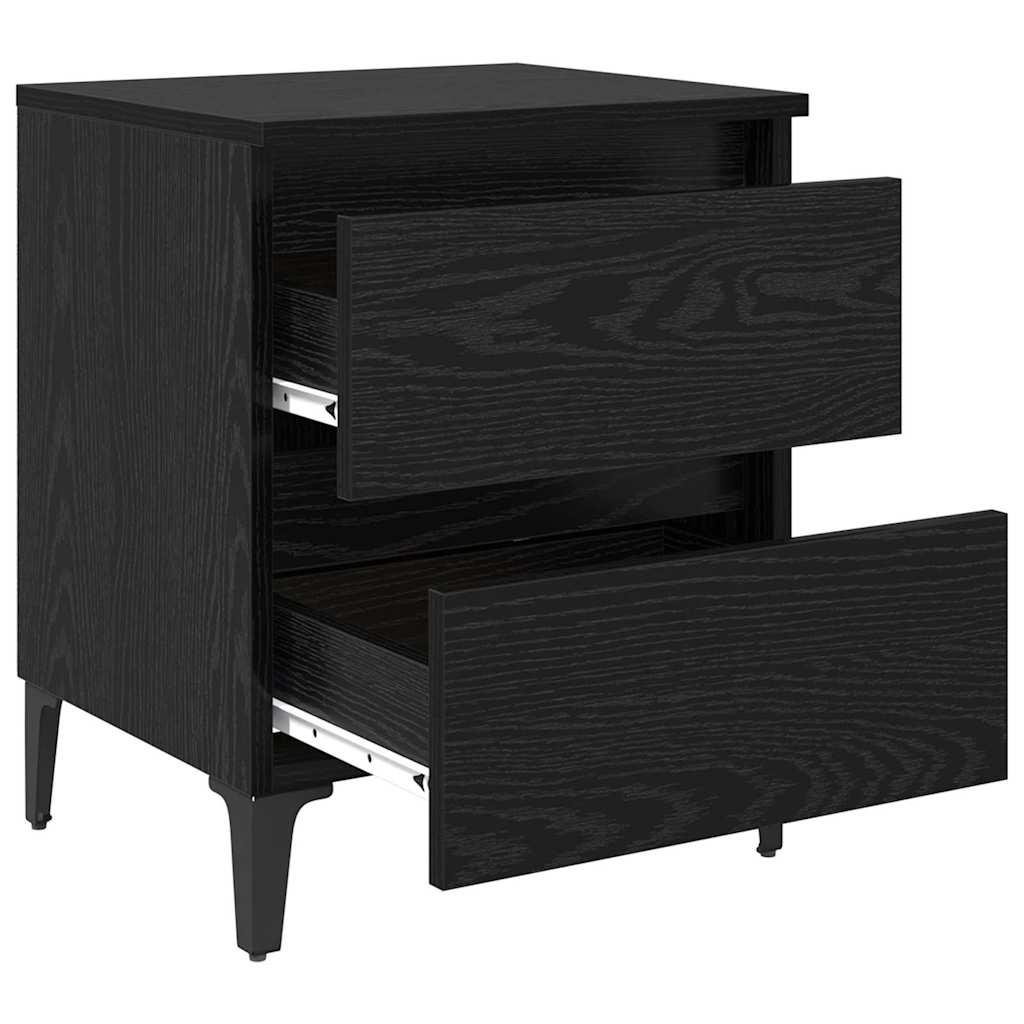Nattbordskap 2 pcs Svart eik 40 x 35 x 50 cm Konstruert tre