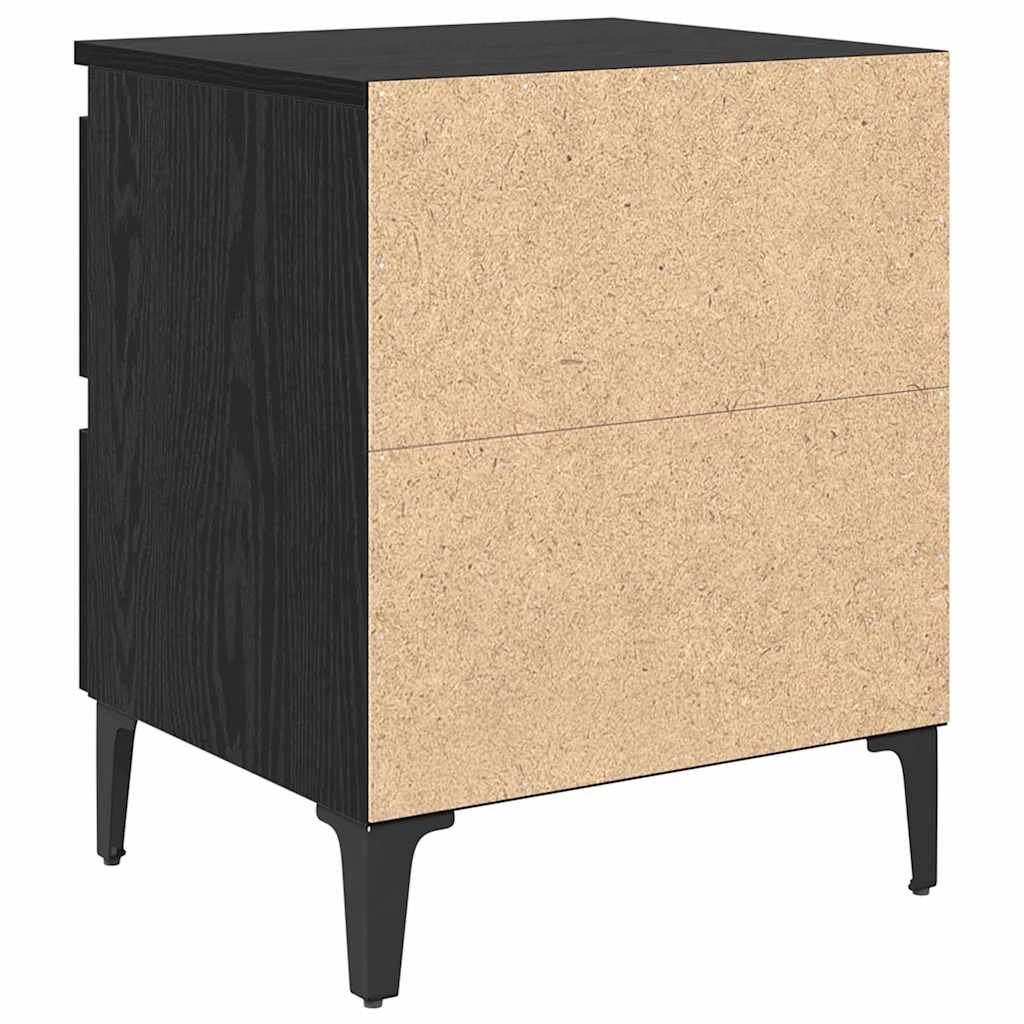 Nattbordskap 2 pcs Svart eik 40 x 35 x 50 cm Konstruert tre