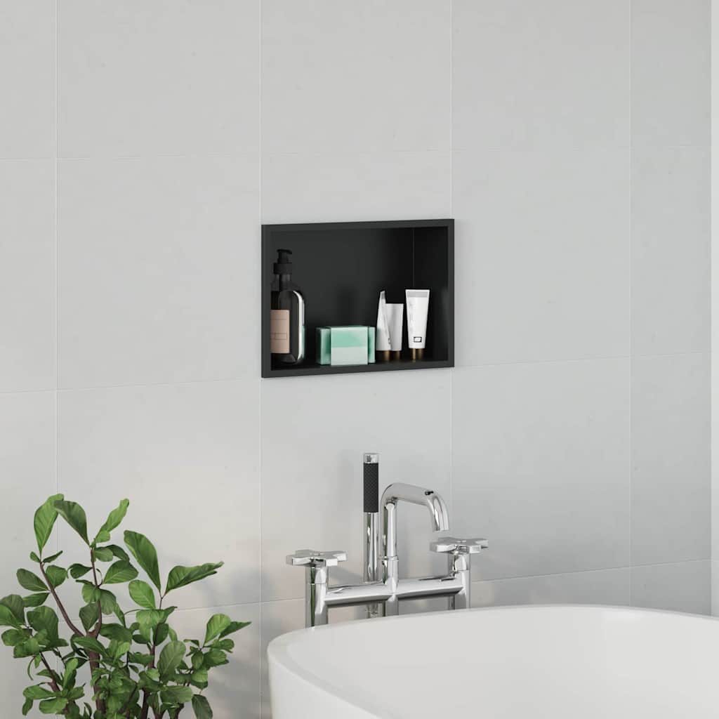 Dusjniche Svart 30 x 20 x 9,5 cm Rustfritt Stål
