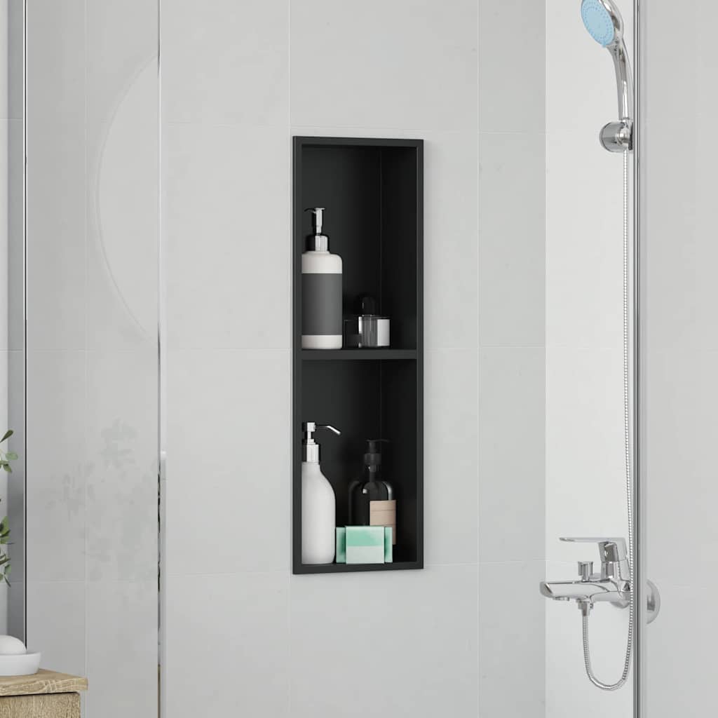 Dusjniche Svart 60 x 20 x 9,5 cm Rustfritt Stål