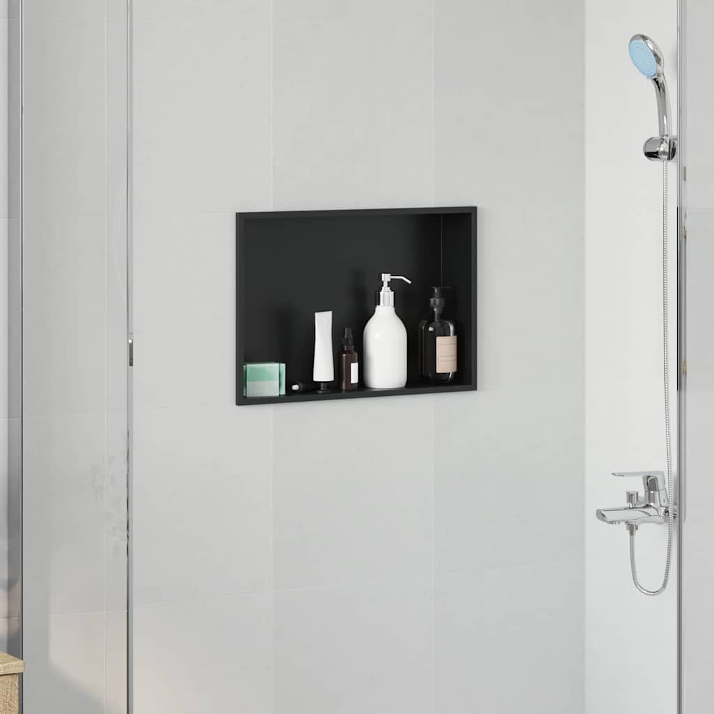 Dusjniche Svart 45 x 30 x 9,5 cm Rustfritt Stål