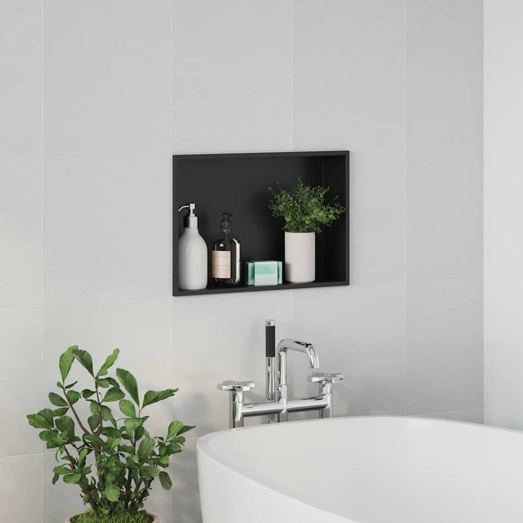 Dusjniche Svart 45 x 30 x 9,5 cm Rustfritt Stål