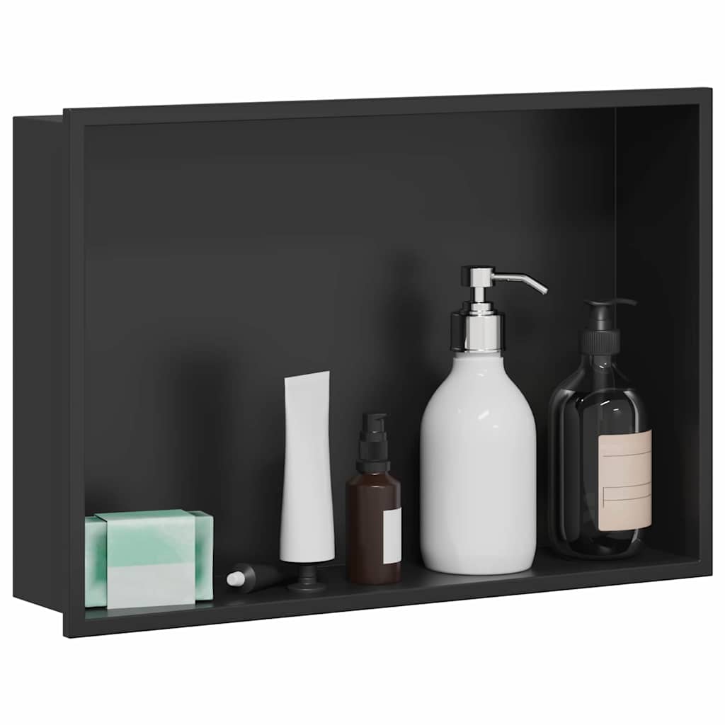 Dusjniche Svart 45 x 30 x 9,5 cm Rustfritt Stål