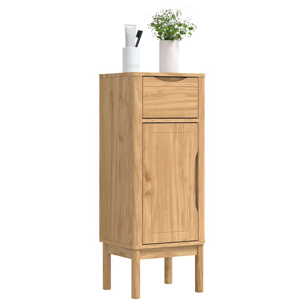Baderomsskap FLORO Vokset Brun 35 x 30 x 90 cm Massiv furu