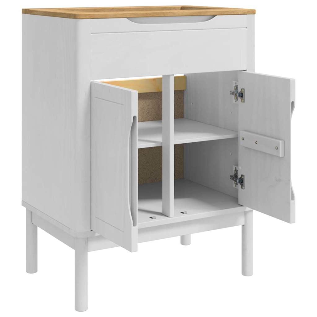 Baderomsvaskeskap FLORO Hvit 60 x 40 x 80 cm Massivt furutre