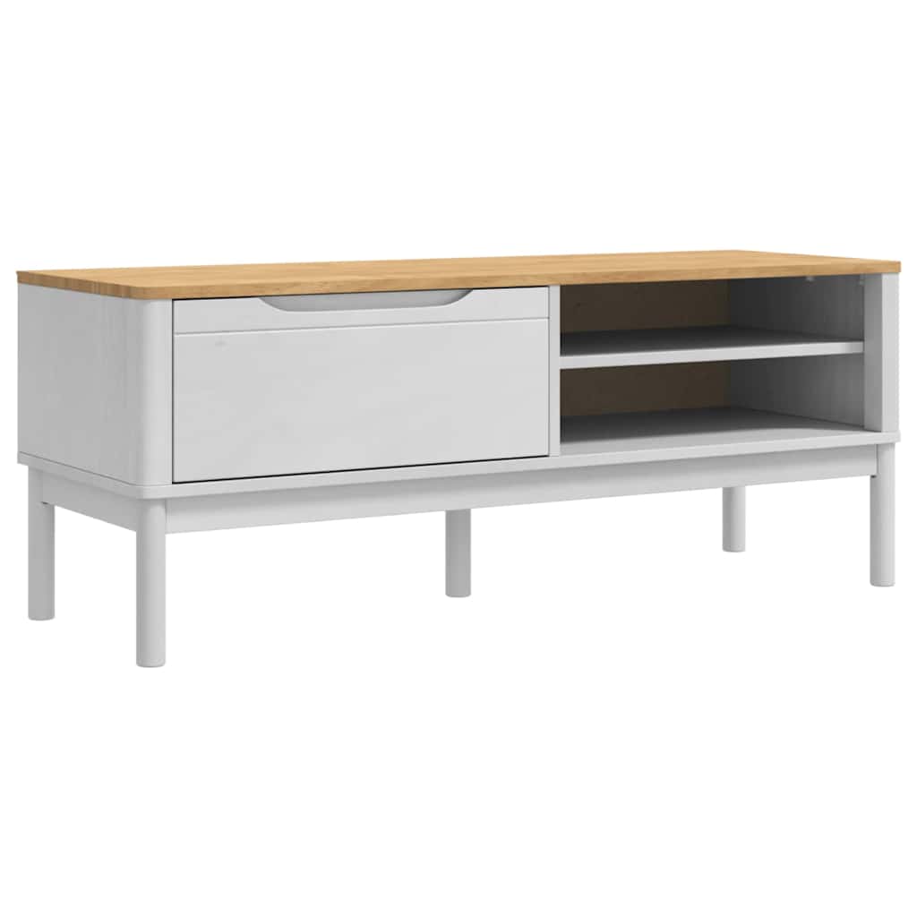 Gangbenk med skuff FLORO Hvit 115 x 40 x 45 cm Massiv furu
