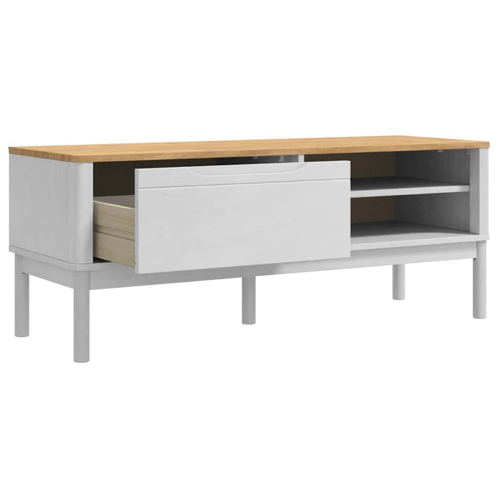Gangbenk med skuff FLORO Hvit 115 x 40 x 45 cm Massiv furu