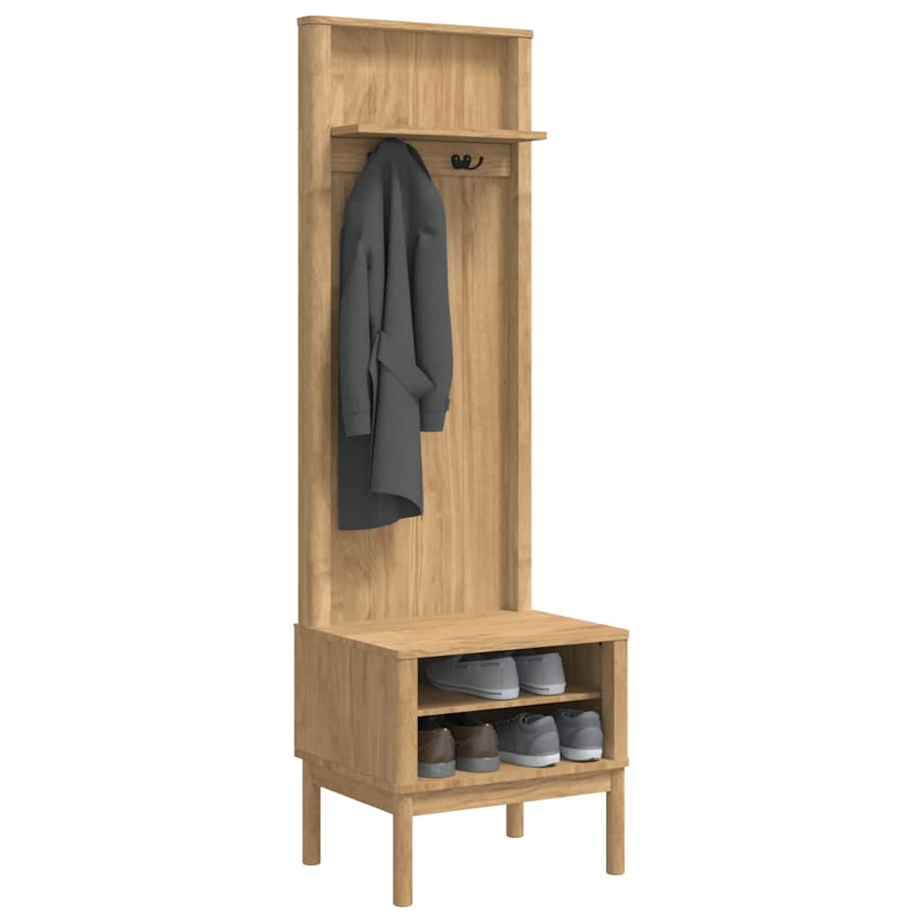 Gangskap FLORO Vokset Brun 50 x 40 x 158 cm Massiv furu