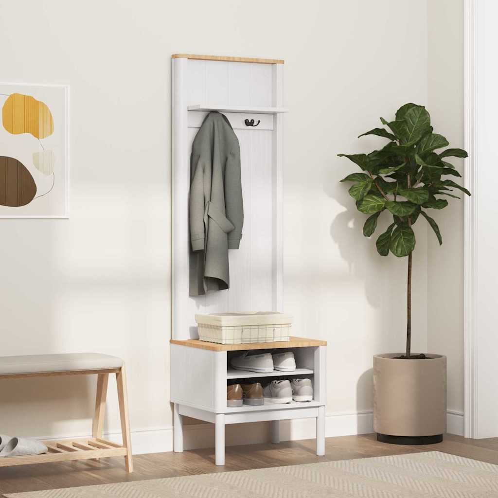 Gangskap med hylle FLORO Hvit 50 x 40 x 158 cm Massiv furu