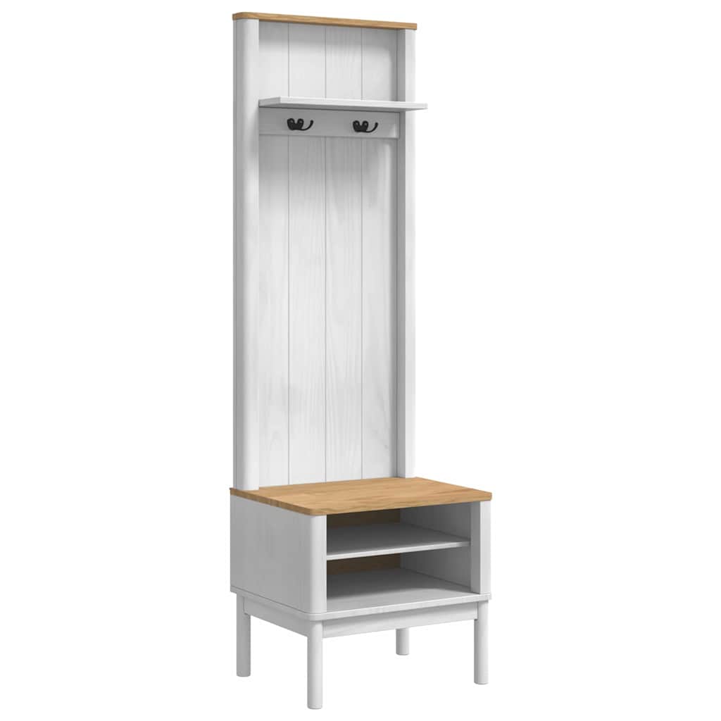 Gangskap med hylle FLORO Hvit 50 x 40 x 158 cm Massiv furu