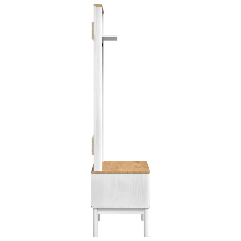Gangskap med hylle FLORO Hvit 50 x 40 x 158 cm Massiv furu