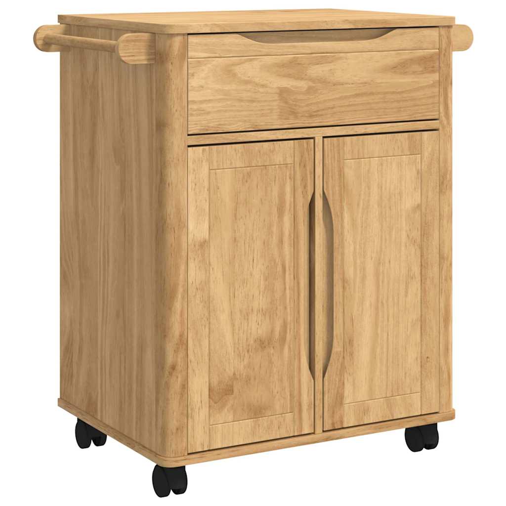Kjøkkenvogn FLORO Vokset Brun 72,5 x 45 x 80 cm Massiv furu