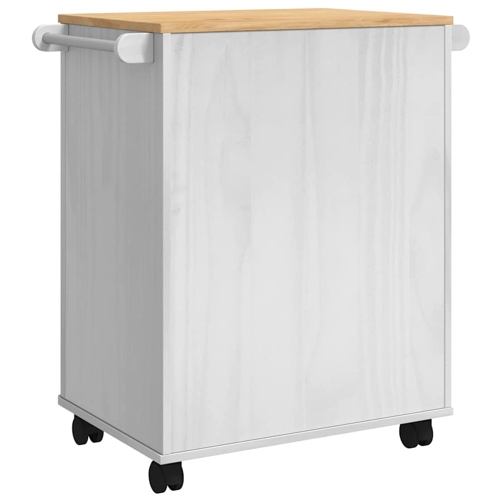 Kjøkkenvogn FLORO Hvit 72,5 x 45 x 80 cm Massiv furu