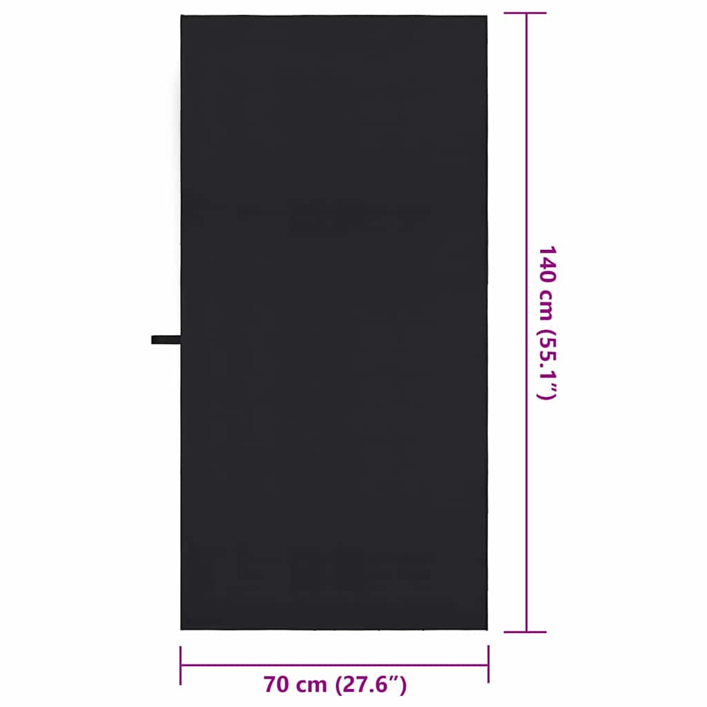 Sportshåndklær 2 pcs Svart 140 x 70 cm Polyester og polyamid