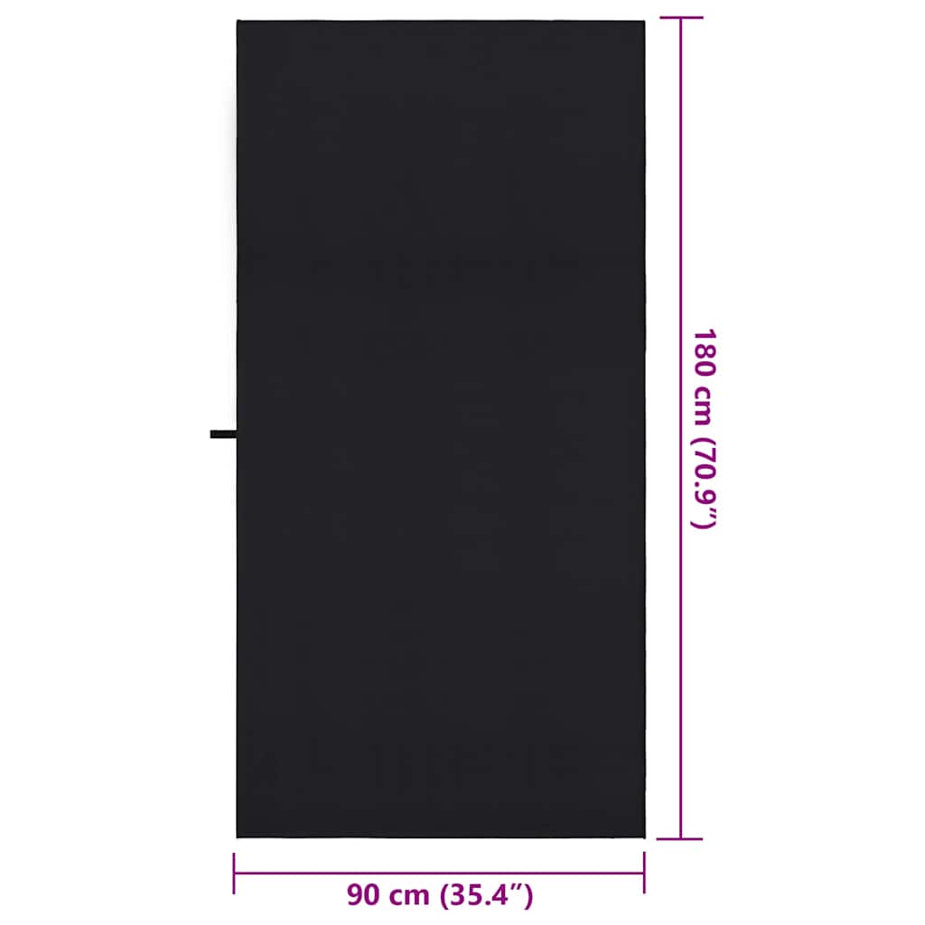 Sportshåndklær 2 pcs Svart 180 x 90 cm Polyester og polyamid