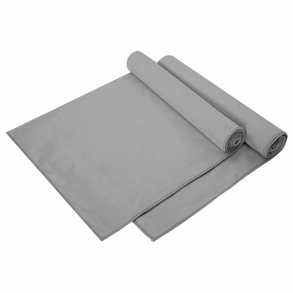 Sportshåndklær 2 pcs Mørke grå 140 x 70 cm