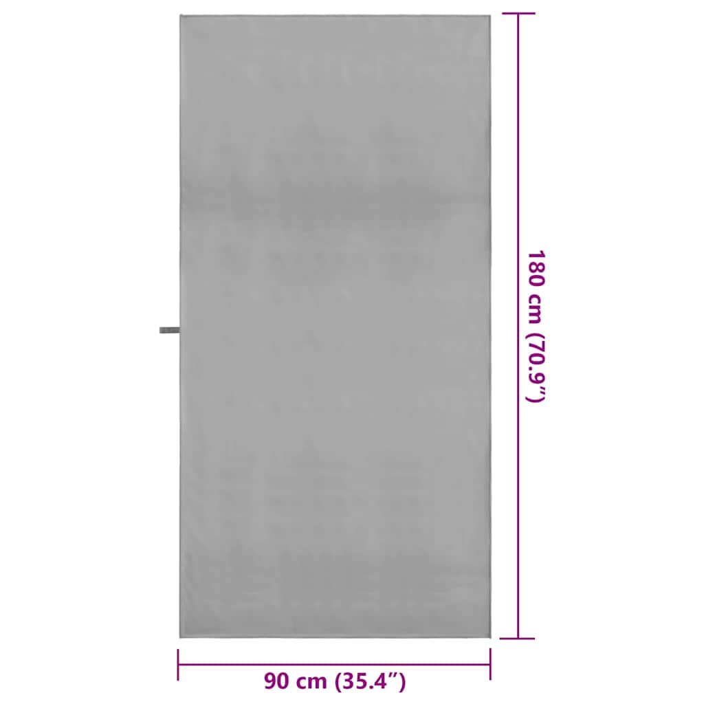 Sportshåndklær 2 pcs Mørkegrå 90 x 180 cm Polyester og polyamid