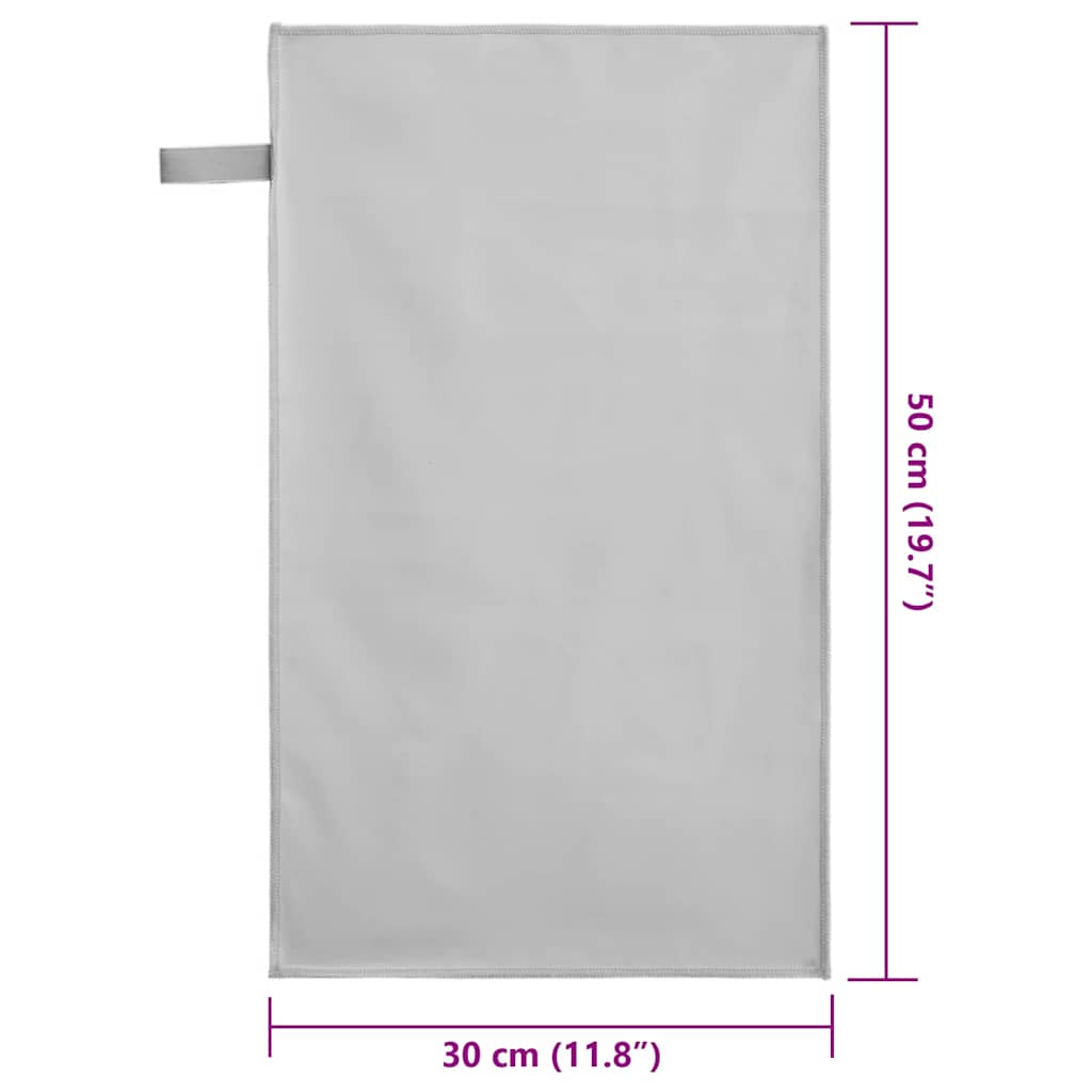 Sportshåndklær 2 pcs Grå 50 x 30 cm Polyester og polyamid