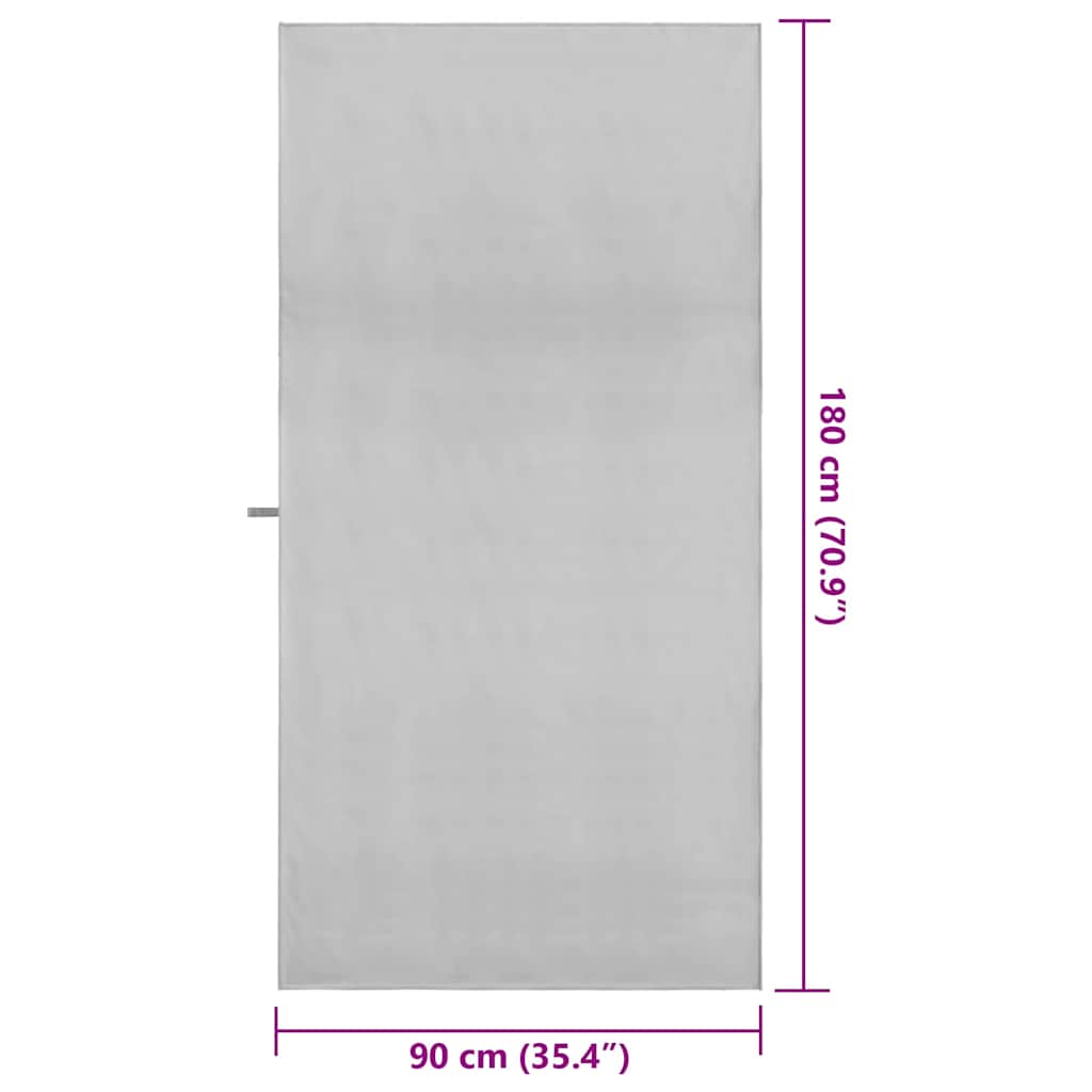 Sportshåndklær 2 pcs Grå 180 x 90 cm Polyester og polyamid