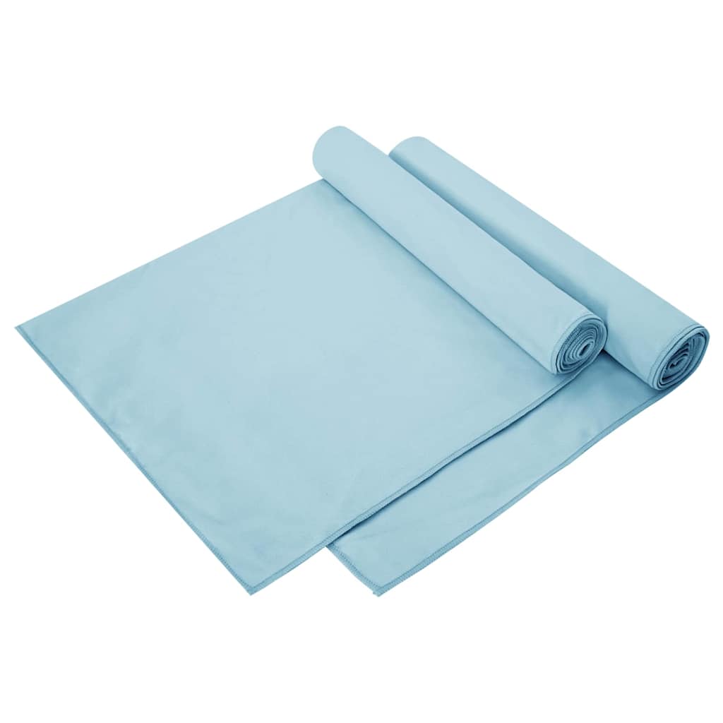 Sportshåndklær 2 pcs Blå 140 x 70 cm Polyester og polyamid