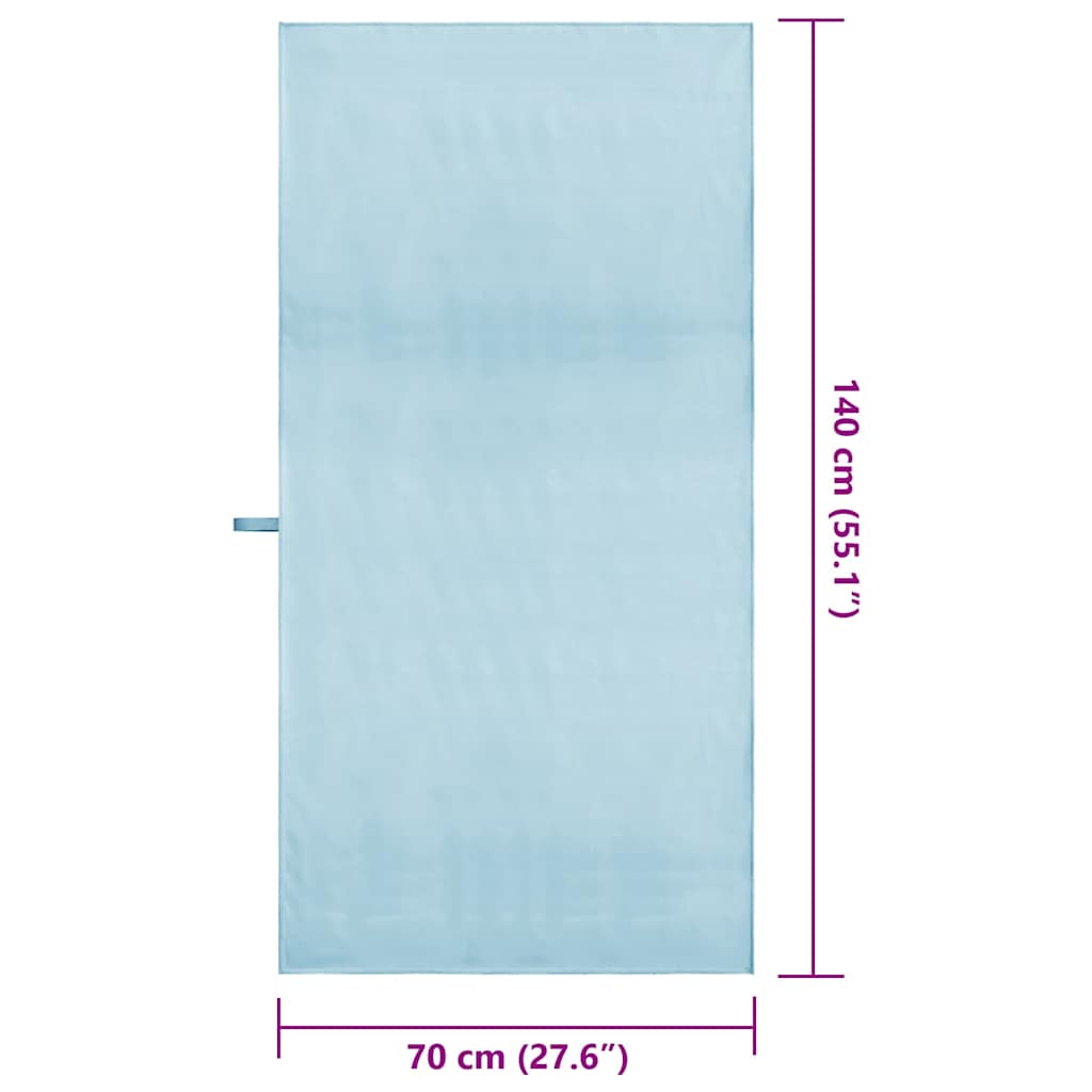Sportshåndklær 2 pcs Blå 140 x 70 cm Polyester og polyamid