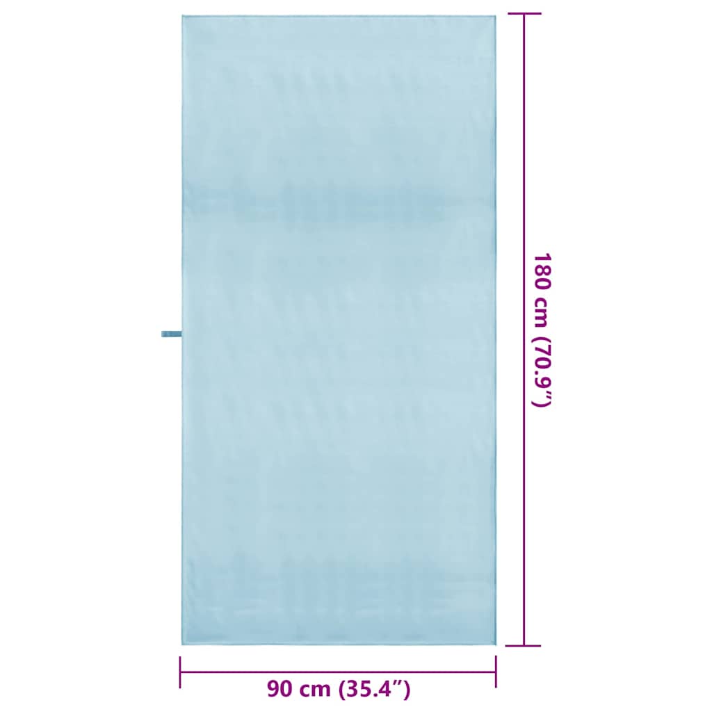 Sportshåndklær 2 pcs Blå 180 x 90 cm Polyester og polyamid