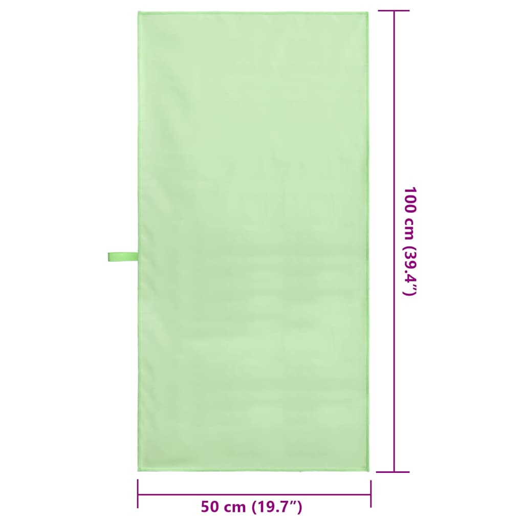 Sportshåndklær 2 pcs grønn 100 x 50 cm Polyester og polyamid