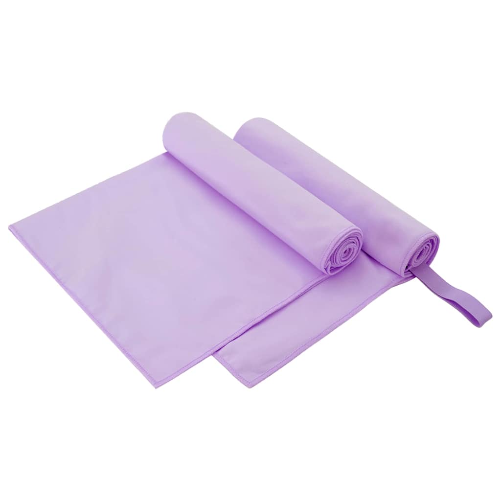 Sportshåndklær 2 pcs Lilla 100 x 50 cm Polyester og polyamid