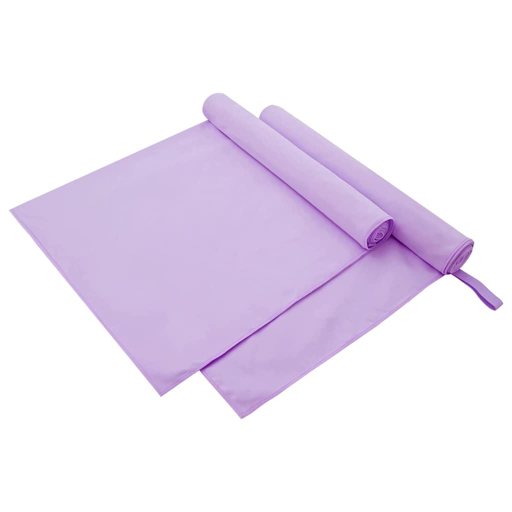 Sportshåndklær 2 pcs Lilla 180 x 90 cm Polyester og polyamid