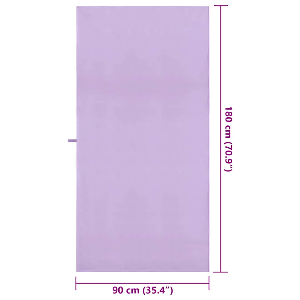 Sportshåndklær 2 pcs Lilla 180 x 90 cm Polyester og polyamid