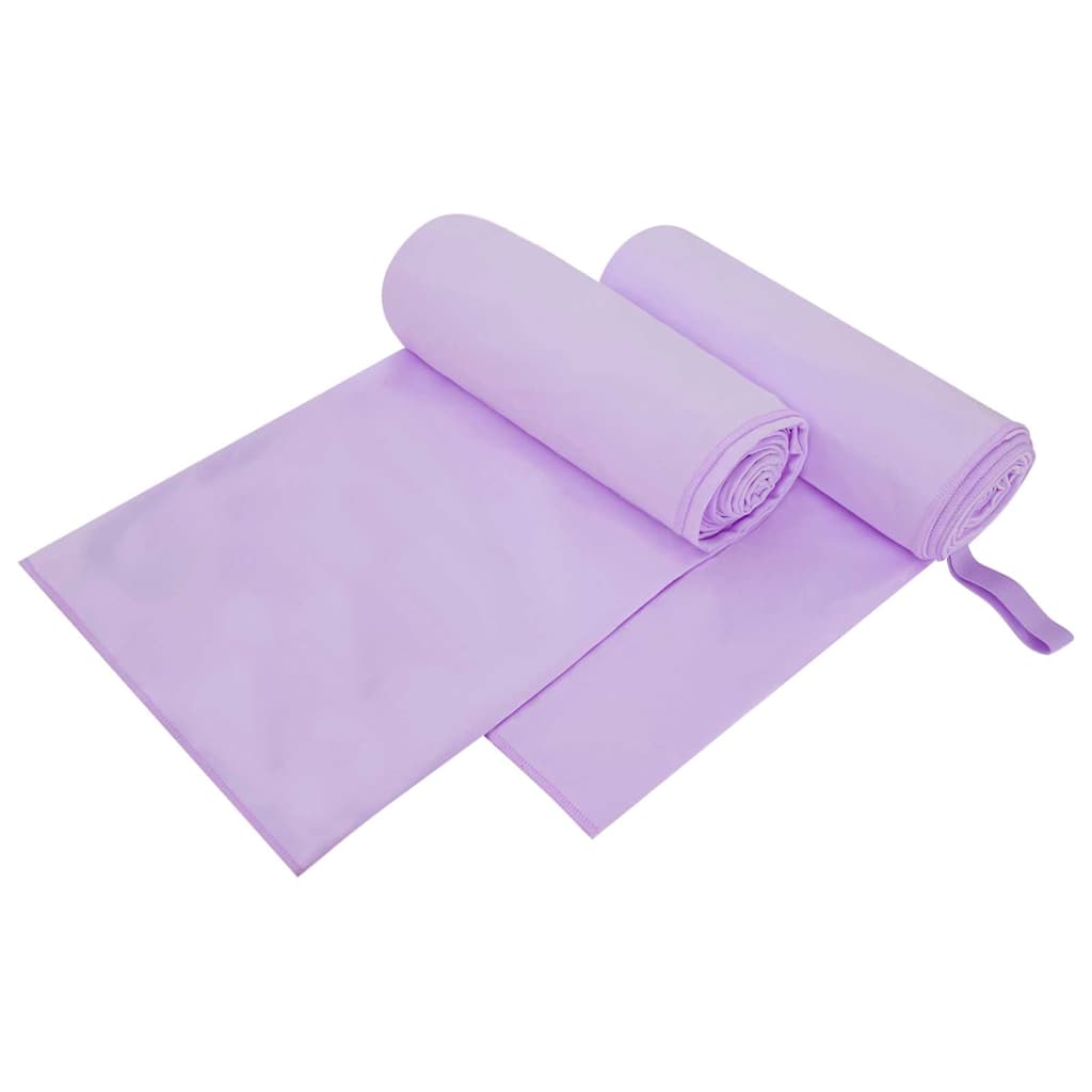 Sportshåndklær 2 pcs Lilla 200 x 100 cm Polyester og polyamid