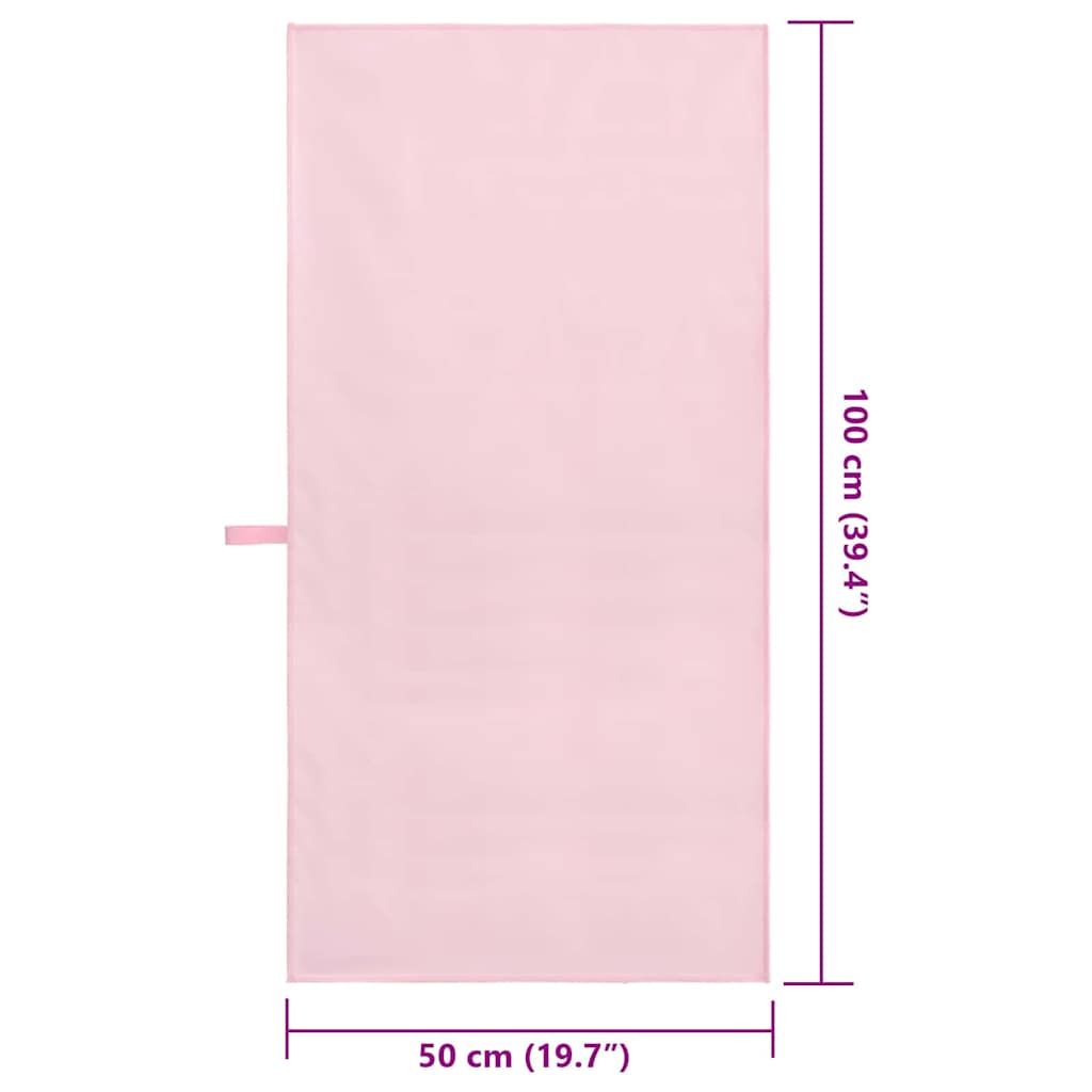Sportshåndklær 2 pcs Rosa 100 x 50 cm Polyester og polyamid