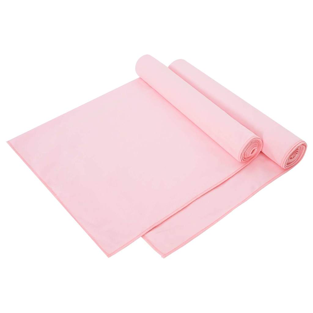 Sportshåndklær 2 pcs Rosa 140 x 70 cm Polyester og polyamid