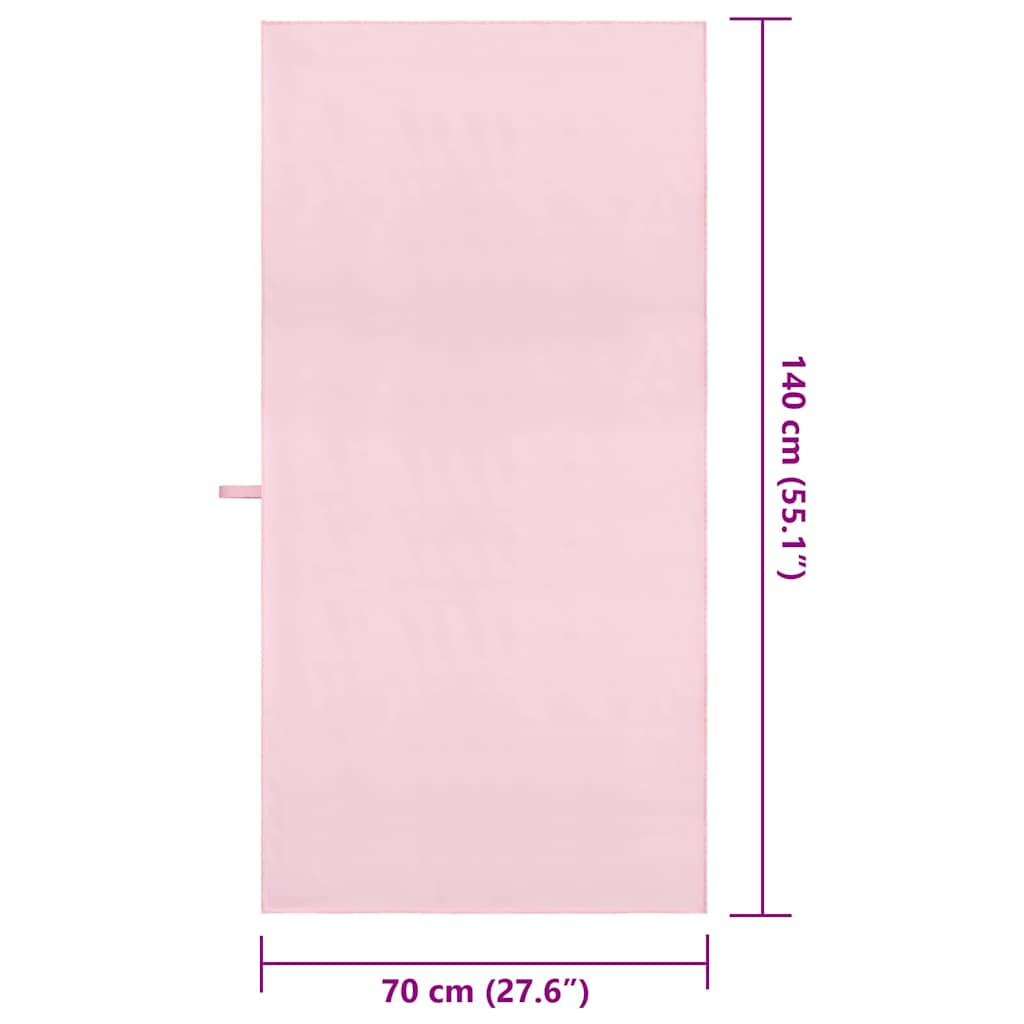 Sportshåndklær 2 pcs Rosa 140 x 70 cm Polyester og polyamid