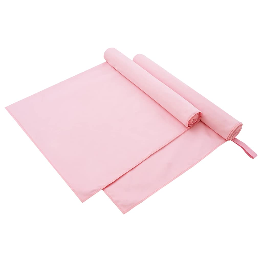 Sportshåndklær 2 pcs Rosa 180 x 90 cm Polyester og polyamid