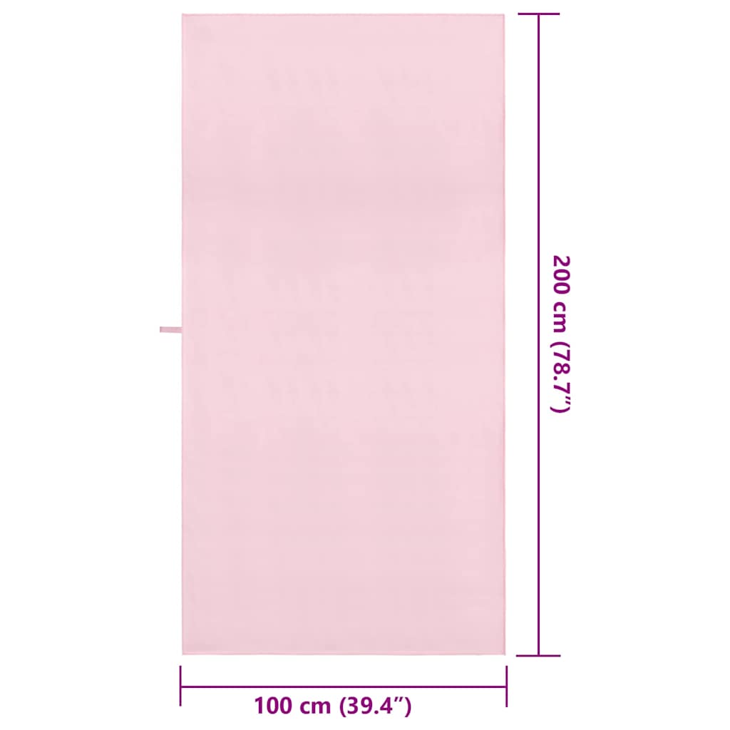 Sportshåndklær 2 pcs Rosa 200 x 100 cm Polyester og polyamid