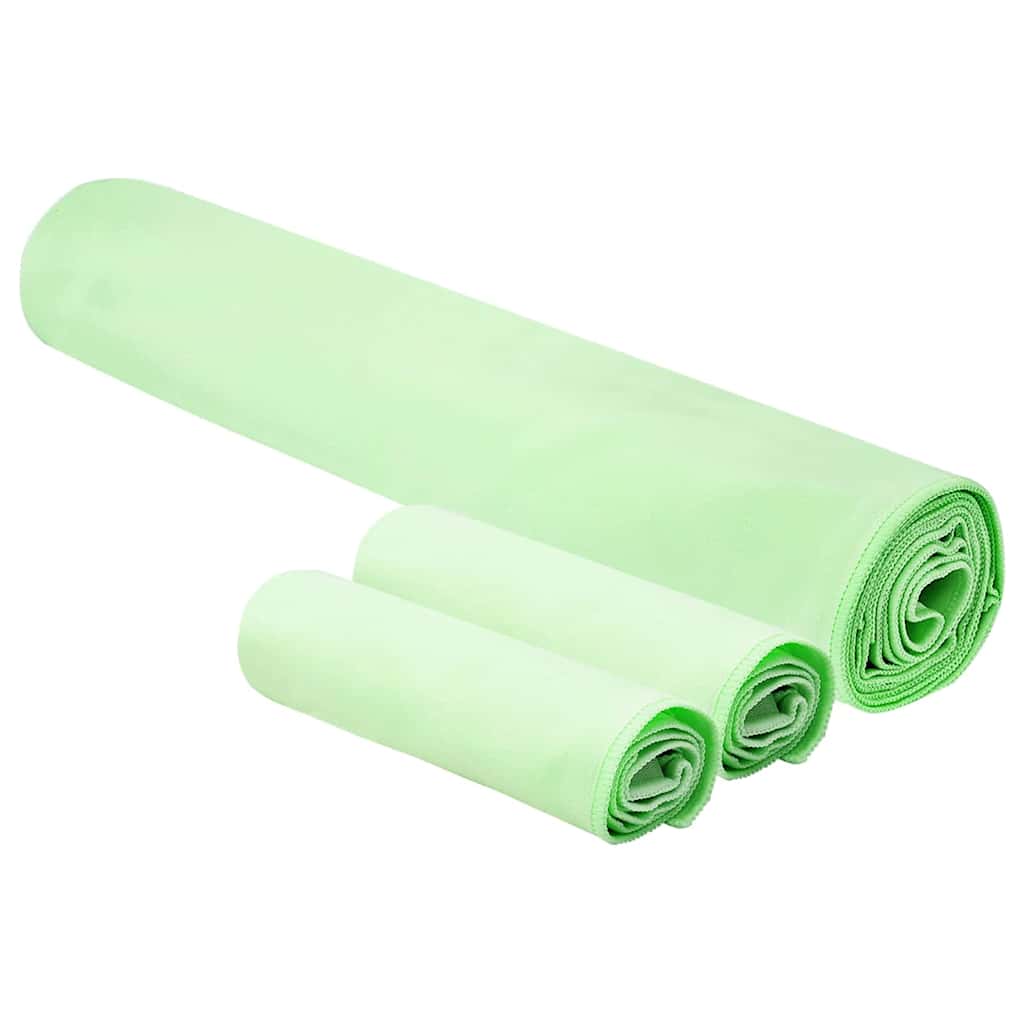 Sports håndklesett 3 pcs grønn Polyester og polyamid