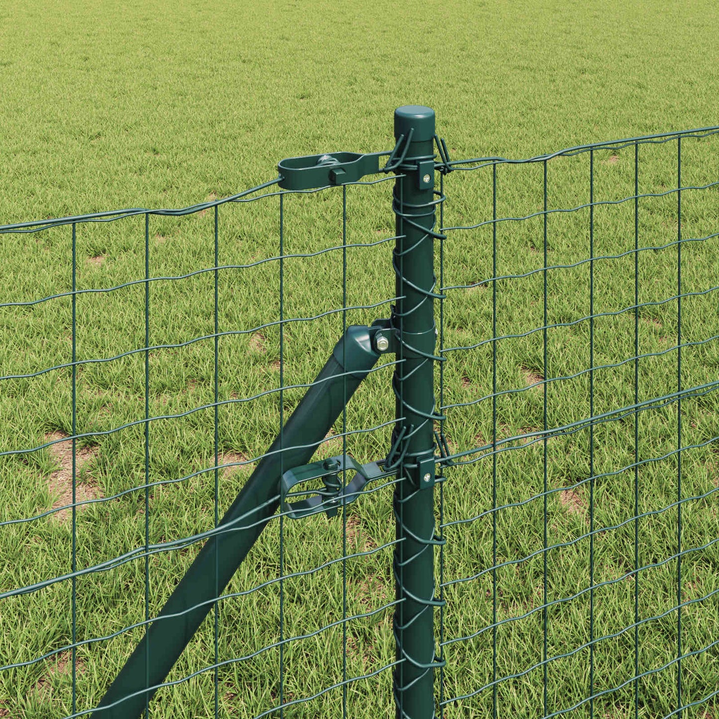 Gjerdepåle 2 pcs grønn 100 cm Pulverlakkert stål