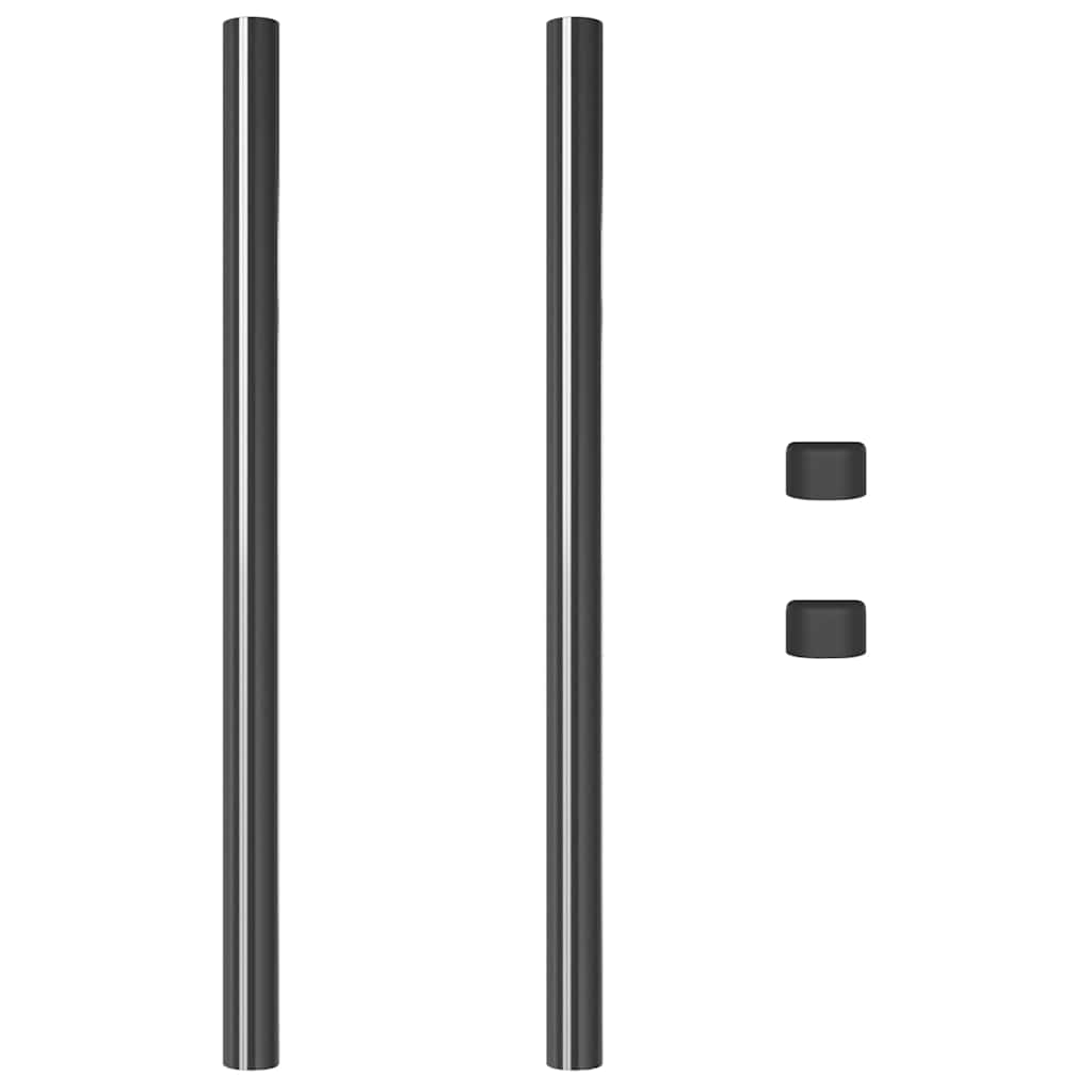Gjerdepåle 2 pcs Grå 80 cm Pulverlakkert stål