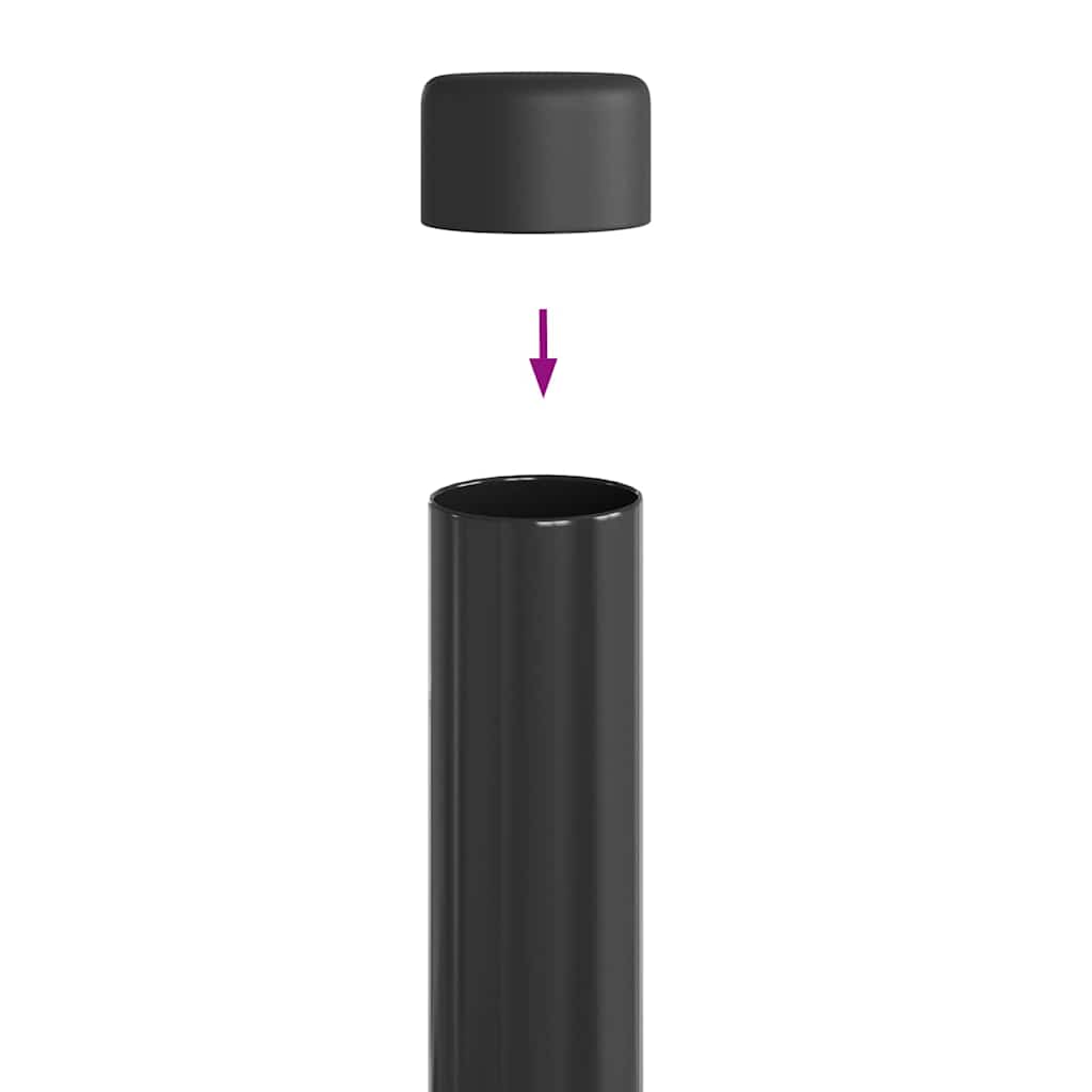 Gjerdepåle 12 pcs Grå 110 cm Pulverlakkert stål