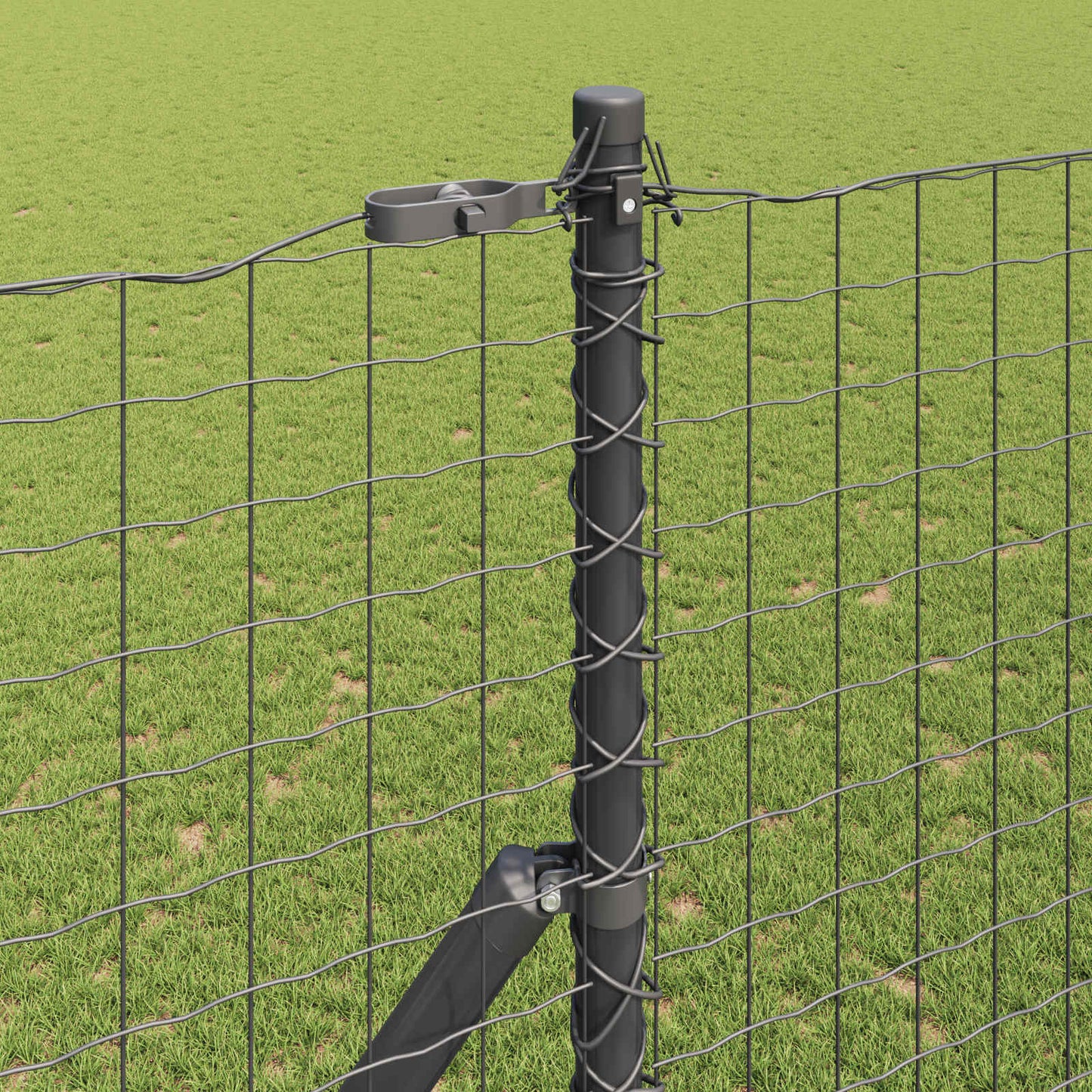 Gjerdepåle 2 pcs Grå Pulverlakkert stål