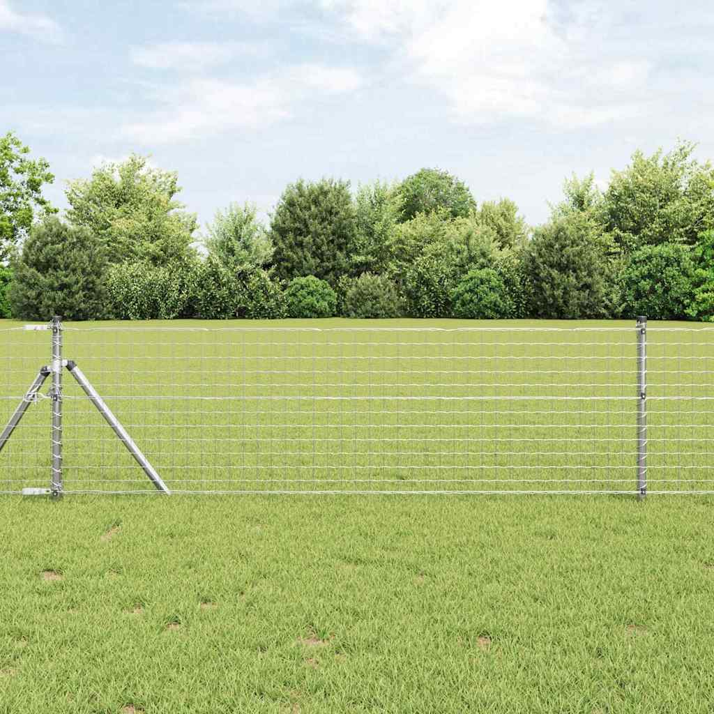 Gjerdepåle 12 pcs sølv 60 cm Pulverlakkert stål