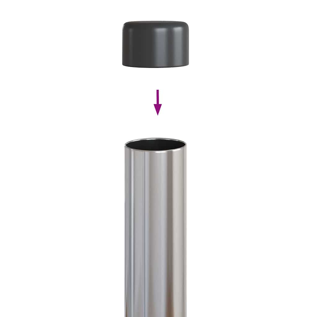 Gjerdepåle 12 pcs sølv 60 cm Pulverlakkert stål