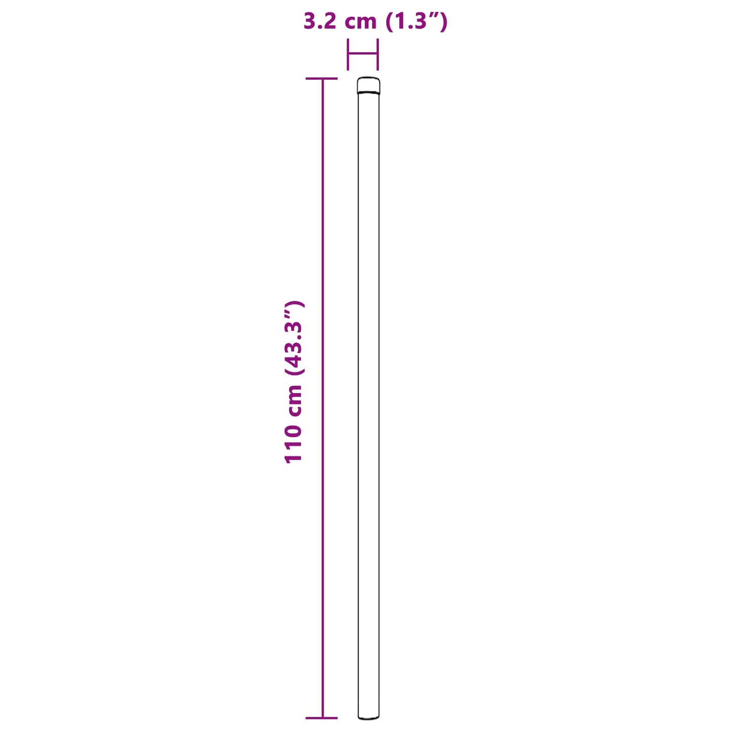 Gjerdepåle 2 pcs sølv 110 cm Pulverlakkert stål