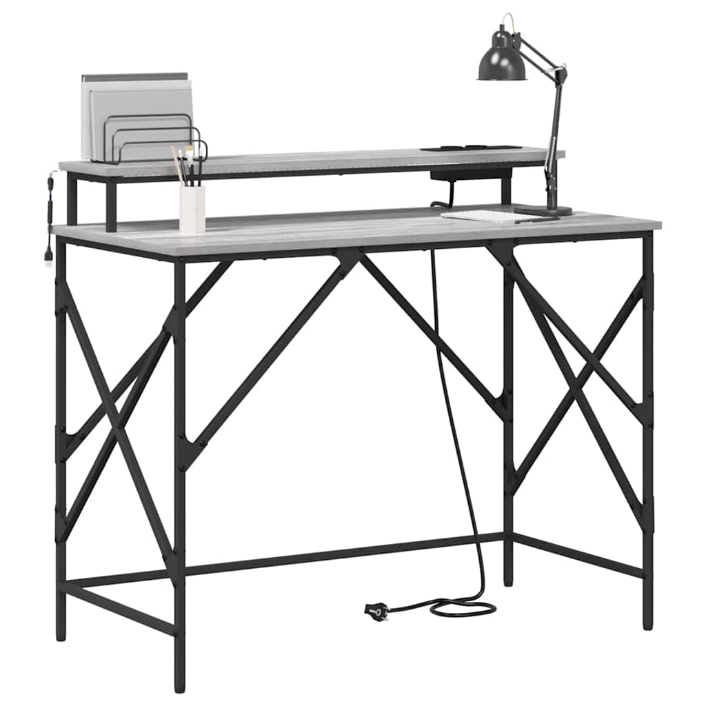 Skrivebord Grå Sonoma 100 x 50 x 86,5 cm Konstruert tre